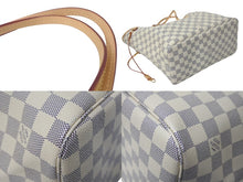 画像をギャラリービューアに読み込む, LOUIS VUITTON ルイヴィトン ネヴァーフルMM トートバッグ N51107 PVC レザー ホワイト ブラウン ゴールド金具 美品 中古 4c069892