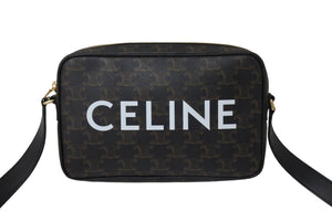 極美品 CELINE セリーヌ ミディアム メッセンジャーバッグ ショルダーバッグ 194502CIM トリオンフ PVC レザー 中古 4c069894