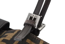 画像をギャラリービューアに読み込む, FENDI フェンディ ズッカ トートバッグ ショルダーバッグ キャンバス レザー ブラウン ブラック イエロー 美品 中古 4c069900