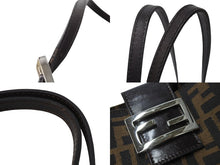 画像をギャラリービューアに読み込む, FENDI フェンディ ズッカ トートバッグ ショルダーバッグ キャンバス レザー ブラウン ブラック イエロー 美品 中古 4c069900