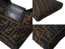 画像をギャラリービューアに読み込む, FENDI フェンディ ズッカ トートバッグ ショルダーバッグ キャンバス レザー ブラウン ブラック イエロー 美品 中古 4c069900