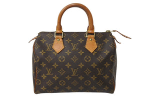 LOUIS VUITTON ルイヴィトン スピーディ25 ハンドバッグ M41109 旧型 モノグラム PVC レザー ゴールド金具 ブラウン 美品 中古 4c069908