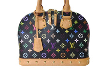 画像をギャラリービューアに読み込む, 極美品 LOUIS VUITTON ルイヴィトン アルマPM ハンドバッグ モノグラム M40444 PVC ヌメ革 ブラック マルチカラー ゴールド 中古 4c069910