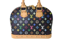 画像をギャラリービューアに読み込む, 極美品 LOUIS VUITTON ルイヴィトン アルマPM ハンドバッグ モノグラム M40444 PVC ヌメ革 ブラック マルチカラー ゴールド 中古 4c069910
