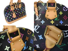 画像をギャラリービューアに読み込む, 極美品 LOUIS VUITTON ルイヴィトン アルマPM ハンドバッグ モノグラム M40444 PVC ヌメ革 ブラック マルチカラー ゴールド 中古 4c069910