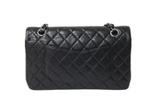 画像をギャラリービューアに読み込む, CHANEL シャネル マトラッセ25 Wチェーンショルダーバッグ Wフラップ ココマーク 8番台 ラムスキン ブラック シルバー金具 美品 中古 4c069915