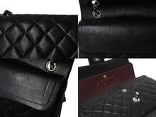 画像をギャラリービューアに読み込む, CHANEL シャネル マトラッセ25 Wチェーンショルダーバッグ Wフラップ ココマーク 8番台 ラムスキン ブラック シルバー金具 美品 中古 4c069915