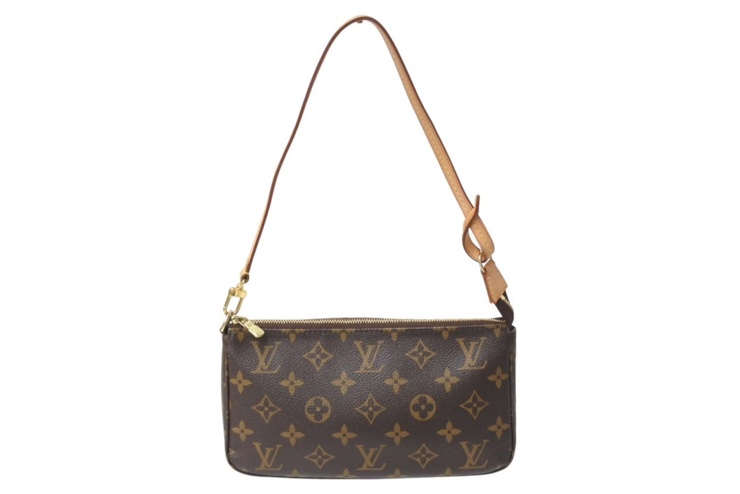 LOUIS VUITTON ルイヴィトン アクセサリーポーチ ポシェットアクセソワール M51980 モノグラム ブラウン 美品 中古 4c069920