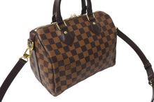 画像をギャラリービューアに読み込む, LOUIS VUITTON ルイヴィトン ダミエ スピーディ バンドリエール25 ハンドバッグ N41181 ダミエキャンバス ブラウン 美品 中古 4c069927