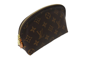 極美品 LOUIS VUITTON ルイヴィトン ポシェットコスメティックPM ポーチ M47515 モノグラム ブラウン ゴールド金具 中古 4c069932