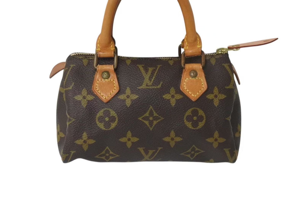 LOUIS VUITTON ルイヴィトン ミニスピーディ ハンドバッグ モノグラム M41534 PVC ブラウン 美品 中古 4c069937