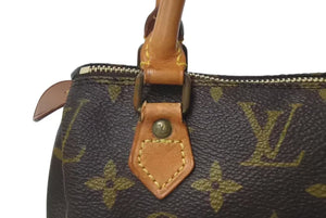 LOUIS VUITTON ルイヴィトン ミニスピーディ ハンドバッグ モノグラム M41534 PVC ブラウン 美品 中古 4c069937