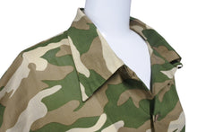 画像をギャラリービューアに読み込む, KAPITAL キャピタル 迷彩 開襟シャツ ワイシャツ グリーン ベージュ サイズ5 K2006SS207 美品 中古 4c070040
