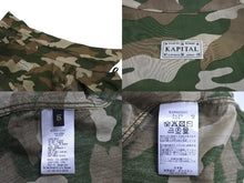 画像をギャラリービューアに読み込む, KAPITAL キャピタル 迷彩 開襟シャツ ワイシャツ グリーン ベージュ サイズ5 K2006SS207 美品 中古 4c070040