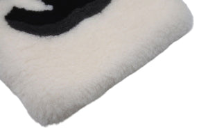 CHANEL Chanel Shearling Muffler Brand Logo Made in Italy Shearling Cashmere White Black Gray Good Condition Used 4c070055