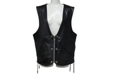 画像をギャラリービューアに読み込む, CHROME HEARTS クロムハーツ ベスト クロスボールボタン ダガージップ レザー シルバー925 ブラック シルバー XXL 美品 中古 4c070110