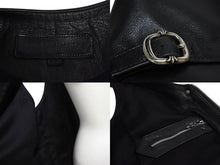 画像をギャラリービューアに読み込む, CHROME HEARTS クロムハーツ ベスト クロスボールボタン ダガージップ レザー シルバー925 ブラック シルバー XXL 美品 中古 4c070110