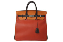 Load image into Gallery viewer, 極美品 HERMES エルメス ハンドバッグ オータクロア40 トリコロール◻︎J刻印 ポティロン ヴァーミリオン チョコレート パラジウム金具 中古 4c070117