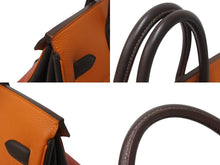 Load image into Gallery viewer, 極美品 HERMES エルメス ハンドバッグ オータクロア40 トリコロール◻︎J刻印 ポティロン ヴァーミリオン チョコレート パラジウム金具 中古 4c070117