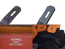 Load image into Gallery viewer, 極美品 HERMES エルメス ハンドバッグ オータクロア40 トリコロール◻︎J刻印 ポティロン ヴァーミリオン チョコレート パラジウム金具 中古 4c070117