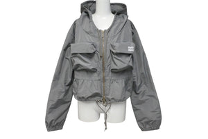 MIUMIU ミュウミュウ TELA TEC JACKET テラテック アノラックジャケット サイズ42 グレー リサイクルポリエステル 美品 中古 4c070118