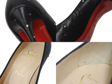Load image into Gallery viewer, CHRISTIAN LOUBOUTIN クリスチャンルブタン ラインストーン ヒール レザー ブラック マルチカラー サイズ34 1/2 美品 中古 4c070122