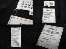 画像をギャラリービューアに読み込む, MAISON MARGIELA メゾンマルジェラ ルーズ ゲージ ニット ルーマニア製 ウール ポリアミド ブラック サイズM 美品 中古 4c070130
