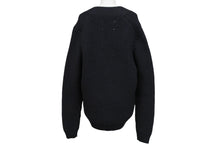 画像をギャラリービューアに読み込む, MAISON MARGIELA メゾンマルジェラ ルーズ ゲージ ニット ルーマニア製 ウール ポリアミド ブラック サイズM 美品 中古 4c070130