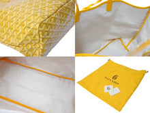 画像をギャラリービューアに読み込む, 新品未使用 GOYARD ゴヤール サンルイPM トートバッグ AMALOUISPM08 PVC レザー イエロー ヘリンボーン 中古 4c070133