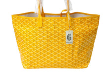 画像をギャラリービューアに読み込む, 新品未使用 GOYARD ゴヤール サンルイPM トートバッグ AMALOUISPM08 PVC レザー イエロー ヘリンボーン 中古 4c070133