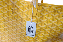 画像をギャラリービューアに読み込む, 新品未使用 GOYARD ゴヤール サンルイPM トートバッグ AMALOUISPM08 PVC レザー イエロー ヘリンボーン 中古 4c070133