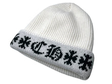 画像をギャラリービューアに読み込む, 新品未使用 CHROME HEARTS クロムハーツ ビーニー ニットキャップ BIG DADDY ビッグ ダディ カシミア ホワイト ワンサイズ 中古 4c070136