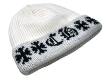 画像をギャラリービューアに読み込む, 新品未使用 CHROME HEARTS クロムハーツ ビーニー ニットキャップ BIG DADDY ビッグ ダディ カシミア ホワイト ワンサイズ 中古 4c070136