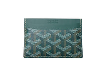 画像をギャラリービューアに読み込む, 新品未使用 GOYARD ゴヤール サンシュルピス カードケース STSULPPMLTY08CL08X PVC レザー グリーン ヘリンボーン 中古 4c070144