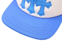 画像をギャラリービューアに読み込む, 新品未使用 CHROME HEARTS クロムハーツ トラッカーキャップ CHクロスパッチ ONE SIZE メッシュ ブルー ホワイト シルバー925 中古 4c070147