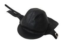 画像をギャラリービューアに読み込む, CHROME HEARTS クロムハーツ JOE DERTAY レザーフライトキャップ 1995/sterling刻印 ブラック シルバー925 美品 中古 4c070149