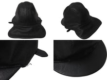 画像をギャラリービューアに読み込む, CHROME HEARTS クロムハーツ JOE DERTAY レザーフライトキャップ 1995/sterling刻印 ブラック シルバー925 美品 中古 4c070149