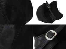 画像をギャラリービューアに読み込む, CHROME HEARTS クロムハーツ JOE DERTAY レザーフライトキャップ 1995/sterling刻印 ブラック シルバー925 美品 中古 4c070149