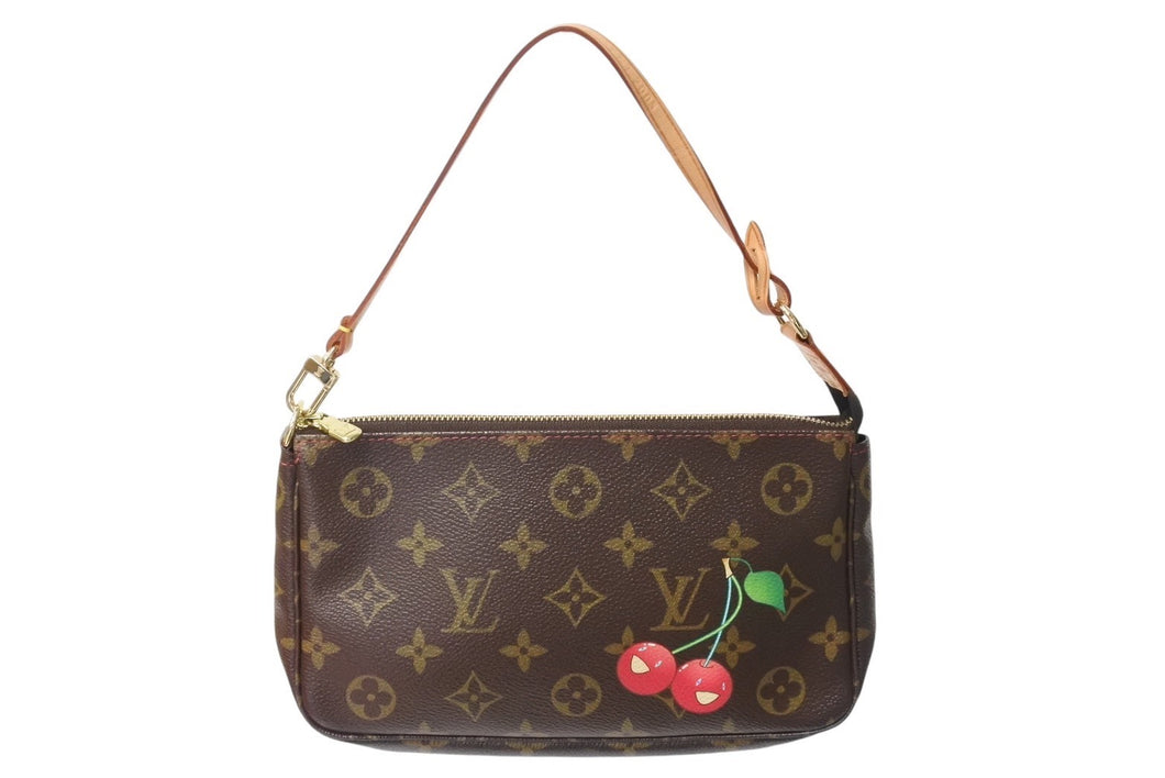 極美品 LOUIS VUITTON ルイヴィトン モノグラム チェリー ポシェットアクセソワール アクセサリーポーチ 村上隆 M95008 中古 4c070154