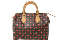 画像をギャラリービューアに読み込む, 極美品 LOUISVUITTON ルイヴィトン スピーディ25 ハンドバッグ M95009 村上隆 モノグラムチェリー ブラウン 中古 4c070161