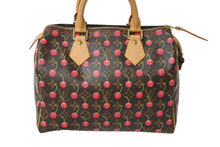 画像をギャラリービューアに読み込む, 極美品 LOUISVUITTON ルイヴィトン スピーディ25 ハンドバッグ M95009 村上隆 モノグラムチェリー ブラウン 中古 4c070161