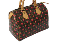 画像をギャラリービューアに読み込む, 極美品 LOUISVUITTON ルイヴィトン スピーディ25 ハンドバッグ M95009 村上隆 モノグラムチェリー ブラウン 中古 4c070161
