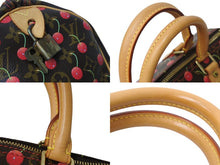 画像をギャラリービューアに読み込む, 極美品 LOUISVUITTON ルイヴィトン スピーディ25 ハンドバッグ M95009 村上隆 モノグラムチェリー ブラウン 中古 4c070161