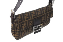 画像をギャラリービューアに読み込む, FENDI フェンディ マンマバケット ワンショルダーバッグ 26424 ズッカ柄 コットンキャンバス レザー シルバー金具 美品 中古 4c070166