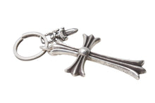 画像をギャラリービューアに読み込む, CHROME HEARTS クロムハーツ ラージCHクロス ♯5ダガーチャーム キーリング 重量約59.7g シルバー925 STERLING刻印 美品 中古 4c070168