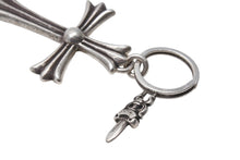 画像をギャラリービューアに読み込む, CHROME HEARTS クロムハーツ ラージCHクロス ♯5ダガーチャーム キーリング 重量約59.7g シルバー925 STERLING刻印 美品 中古 4c070168