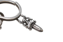 画像をギャラリービューアに読み込む, CHROME HEARTS クロムハーツ ラージCHクロス ♯5ダガーチャーム キーリング 重量約59.7g シルバー925 STERLING刻印 美品 中古 4c070168