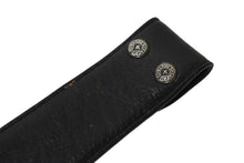 画像をギャラリービューアに読み込む, CHROME HEARTS クロムハーツ 1.5inch スクロールレーベルリベッツ ベルト ストラップ サイズ34 ブラック レザー シルバー925 良品 中古 4c070169