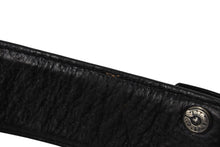 画像をギャラリービューアに読み込む, CHROME HEARTS クロムハーツ 1.5inch スクロールレーベルリベッツ ベルト ストラップ サイズ34 ブラック レザー シルバー925 良品 中古 4c070169