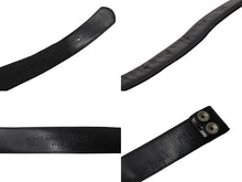 画像をギャラリービューアに読み込む, CHROME HEARTS クロムハーツ 1.5inch スクロールレーベルリベッツ ベルト ストラップ サイズ34 ブラック レザー シルバー925 良品 中古 4c070169
